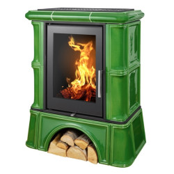 Kachlová kamna ABX Bavaria exklusive kachlový sokl, Moosgrün